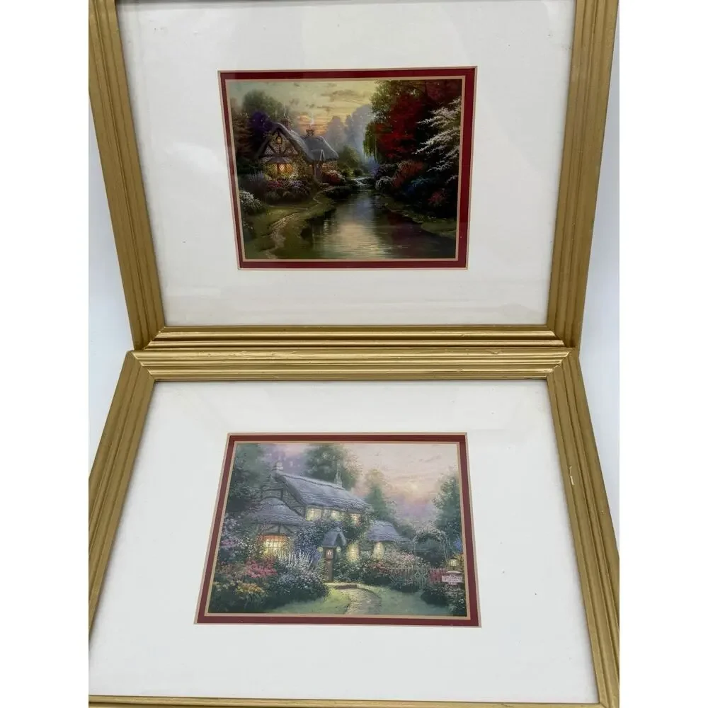 Thomas Kinkade Framed Accent Prints – Cottage Collection –COA Bundle